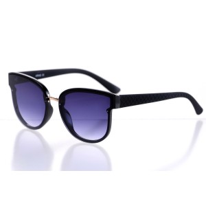 Женские сонцезащитные очки 10210 чёрные с фиолетовой линзой 