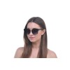 Женские сонцезащитные очки 10215 чёрные с синей линзой 