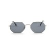 Ray Ban Metal (круглі) сонцезахисні окуляри 12486 срібні з сіроюлінзою 