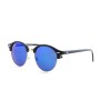 Ray Ban Metal (круглі) сонцезахисні окуляри 12681 чорні з синєдзеркало лінзою 