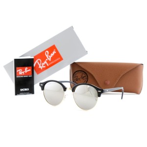 Ray Ban Metal (круглі) сонцезахисні окуляри 12684 чорні з срібнедзеркало лінзою 