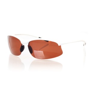 Cонцезахисні окуляри для водіїв спорт 6504 білі з коричневою лінзою 