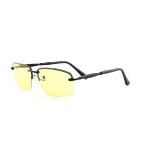 Cонцезахисні окуляри для водіїв спорт 12631 чорні з жовтою лінзою 