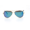 Дитячі сонцезахисні окуляри 10738 золоті з синьою лінзою 
