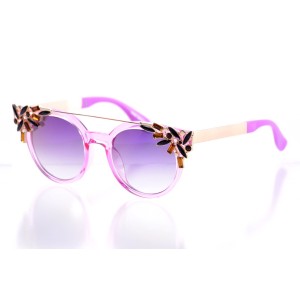 Имиджевые сонцезащитные очки 10248 розовые с фиолетовой линзой 