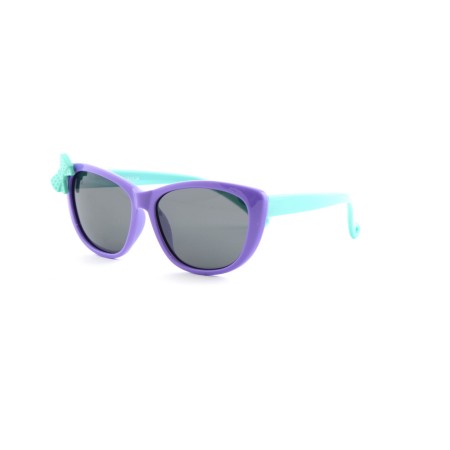 Дитячі сонцезахисні окуляри 12534 бірюзові з чорною лінзою 