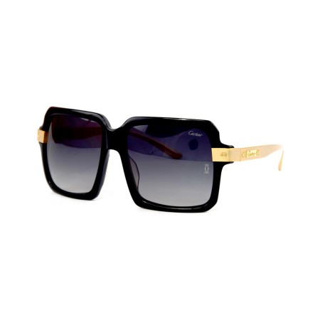 Cartier сонцезахисні окуляри 11665 чорні з чорною лінзою 