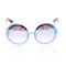 Жіночі сонцезахисні окуляри 10251 срібні з синьою лінзою . Photo 2