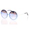 Женские сонцезащитные очки 10251 серебряные с синей линзой . Photo 1