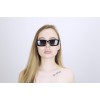 Versace сонцезащитные очки 12493 чёрные с темно-синий линзой 