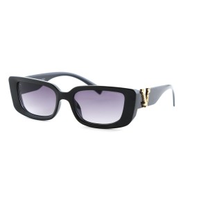 Versace сонцезащитные очки 12493 чёрные с темно-синий линзой 