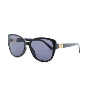 Женские сонцезащитные очки Классика 12558 чёрные с чёрной линзой 