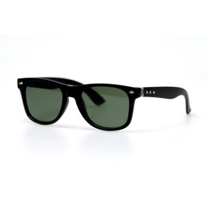 Мужские сонцезащитные очки 10848 чёрные с зелёной линзой 