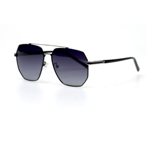 Мужские сонцезащитные очки Капли 10912 чёрные с чёрной линзой 