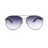 Чоловічі сонцезахисні окуляри Краплі 12522 срібні з синьою лінзою 