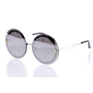 Женские сонцезащитные очки 10254 серебряные с ртутной линзой 
