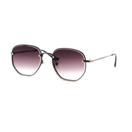 Женские сонцезащитные очки 12495 коричневые с коричневой линзой 