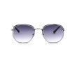 Жіночі сонцезахисні окуляри Класика 12496 чорне срібло з темно-синьою лінзою 