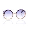 Женские сонцезащитные очки 10255 золотые с фиолетовой линзой 