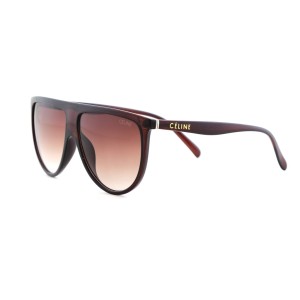Женские сонцезащитные очки 12545 коричневые с коричневой линзой 