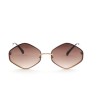 Жіночі сонцезахисні окуляри 12546 золоті з коричневою лінзою 