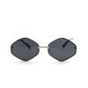 Женские сонцезащитные очки Классика 12547 золотые с чёрной линзой 