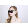 Женские сонцезащитные очки 12549 чёрные с чёрной линзой 
