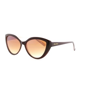 Женские сонцезащитные очки 12552 коричневые с коричневой линзой 