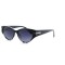 Женские сонцезащитные очки 12555 чёрные с темно-синий линзой . Photo 1