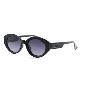 Женские сонцезащитные очки Классика 12559 чёрные с темно-синий линзой 