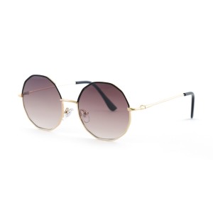 Женские сонцезащитные очки Классика 12561 золотые с коричневой линзой 