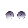 Женские сонцезащитные очки 12566 чёрные с темно-сиреневой линзой 