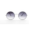 Женские сонцезащитные очки 12567 серебряные с темно-сиреневой линзой 