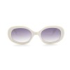 Жіночі сонцезахисні окуляри 12578 білі з темно-бузковою лінзою 