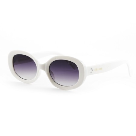 Жіночі сонцезахисні окуляри 12578 білі з темно-бузковою лінзою 