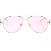 Іміджеві сонцезахисні окуляри 10258 золоті з рожевою лінзою 