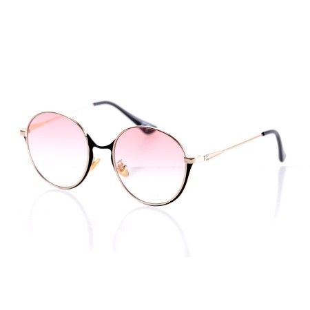 Женские сонцезащитные очки 10259 золотые с розовой линзой 