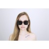 Женские сонцезащитные очки 12598 прозрачные с чёрной линзой 