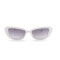 Женские сонцезащитные очки Классика 12599 белые с темно-сиреневой линзой . Photo 2