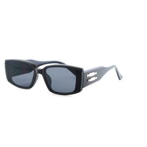 Женские сонцезащитные очки 12603 чёрные с чёрной линзой 