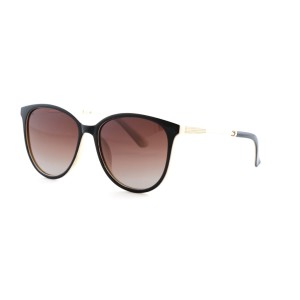 Женские сонцезащитные очки Классика 12606 чёрные с коричневой линзой 