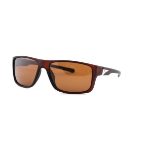 Мужские сонцезащитные очки Классика 12524 темно-коричневые с коричневой линзой 