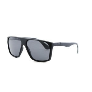 Мужские сонцезащитные очки 12553 чёрные с чёрной линзой 