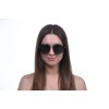 Женские сонцезащитные очки 10268 чёрные с чёрной линзой 