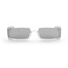 Мужские сонцезащитные очки 12593 прозрачные с серебряное зеркало линзой 
