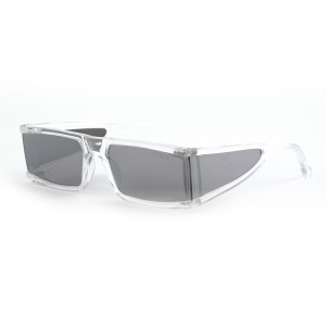 Мужские сонцезащитные очки 12593 прозрачные с серебряное зеркало линзой 