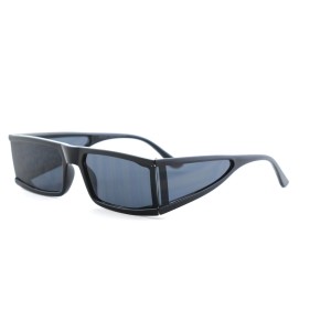 Мужские сонцезащитные очки 12596 чёрные с чёрной линзой 