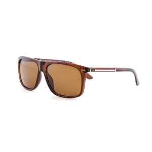 Мужские сонцезащитные очки Классика 12619 коричневые с коричневой линзой 