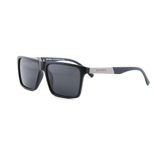 Мужские сонцезащитные очки 12623 чёрные с чёрной линзой 