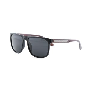 Мужские сонцезащитные очки 12625 коричневые с чёрной линзой 